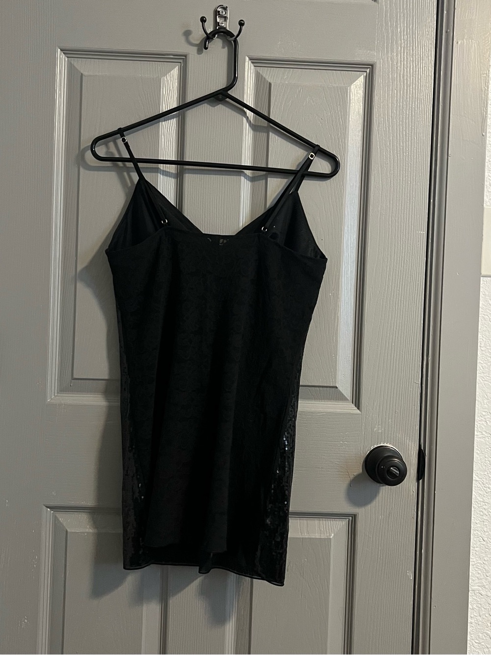 Victoria's Secret Black Sequin Cami Slip The Lacie Shiny Sparkle Minimal Noir - Picture 7 of 7